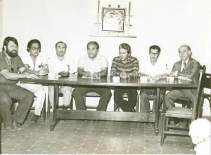 "Diretoria - Carlos Roberto P. Moraes, Macairo Seishe, José Domingues, SENAI, Adriano Saccenti Filho, Luis Humberto Catelli e José Jorge Filho"